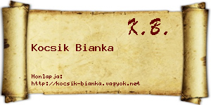 Kocsik Bianka névjegykártya